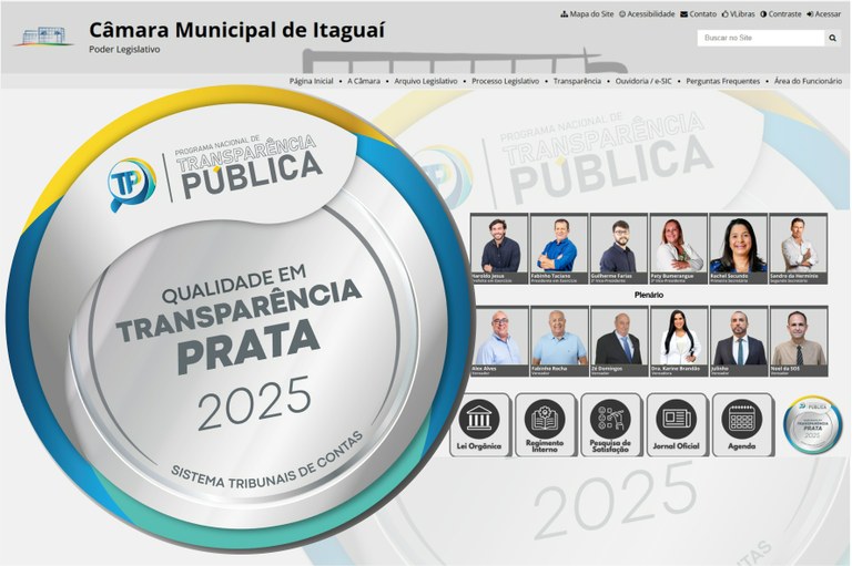 Câmara de Itaguaí recebe Selo Prata de Transparência