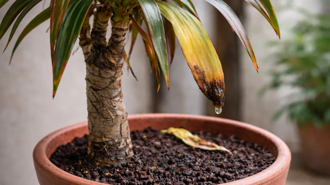 Dracena-marginata: 6 sinais de excesso de água que surgem antes do apodrecimento