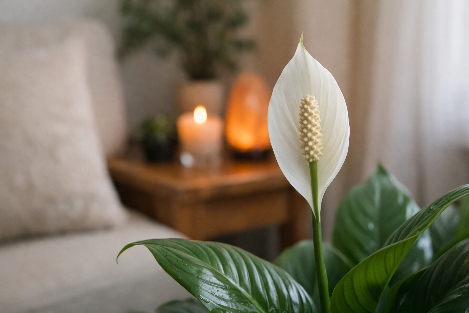 Feng Shui: o papel silencioso do lírio-da-paz na harmonização emocional dos ambientes internos