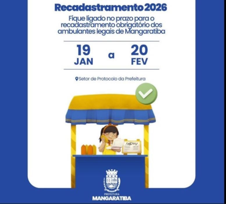 Prefeitura de Mangaratiba abre cadastro do Ambulante Legal 2026